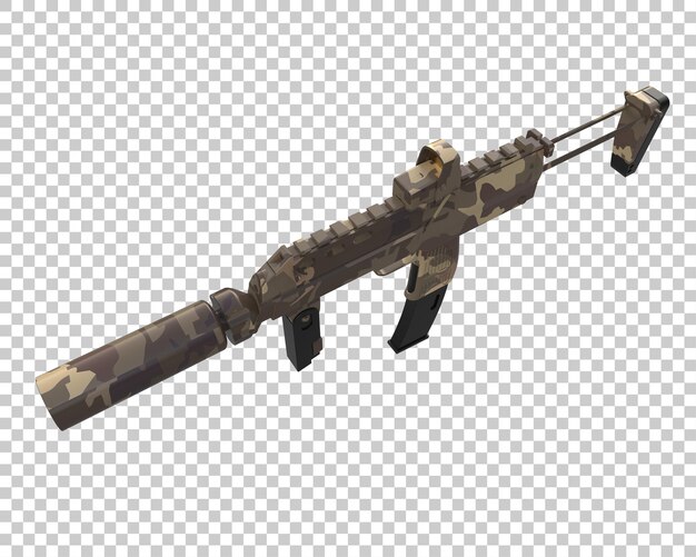 machine gun isolated on background 3d rendering illustration