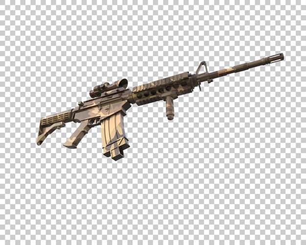 PSD machine gun isolated on background 3d rendering illustration