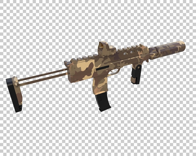 Machine gun isolated on background 3d rendering illustration