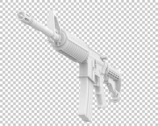 PSD 투명한 배경에 고립된 기관총 3d 렌더링 일러스트레이션