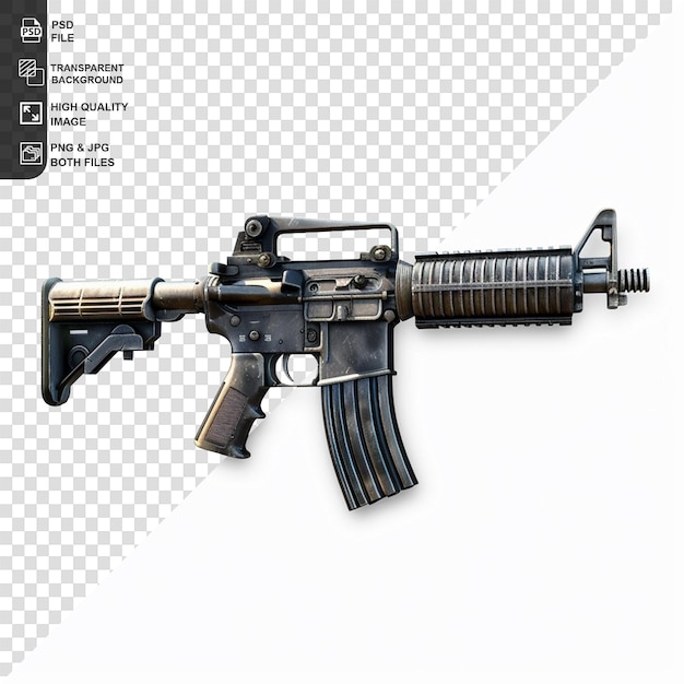 PSD machine gun isolated on transparent background 3d rendering illustration