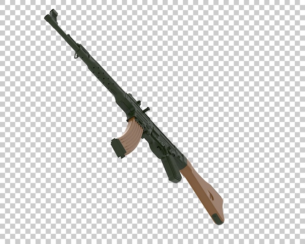 Machine gun on transparent background 3d rendering illustration