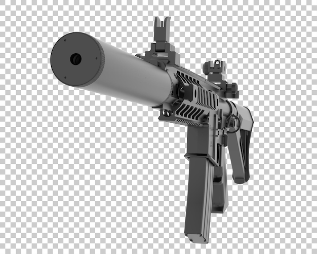 Machine gun on transparent background 3d rendering illustration