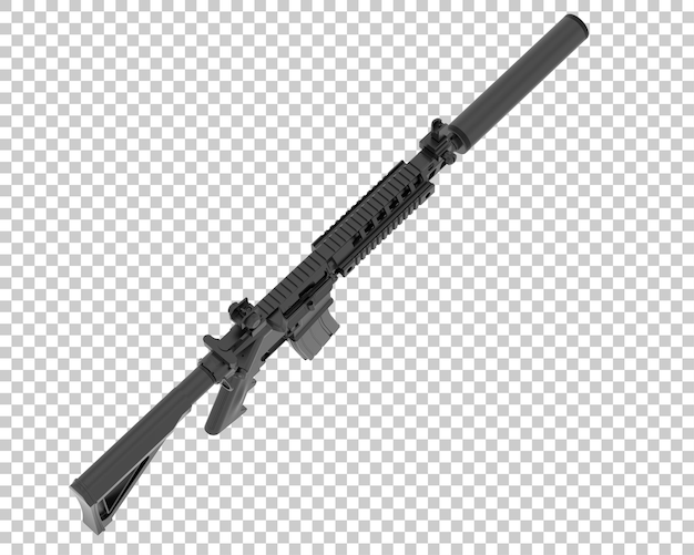 PSD machine gun on transparent background 3d rendering illustration
