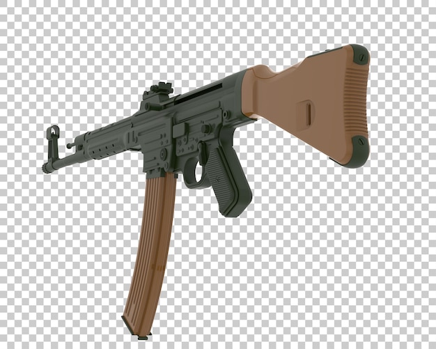 PSD machine gun on transparent background 3d rendering illustration