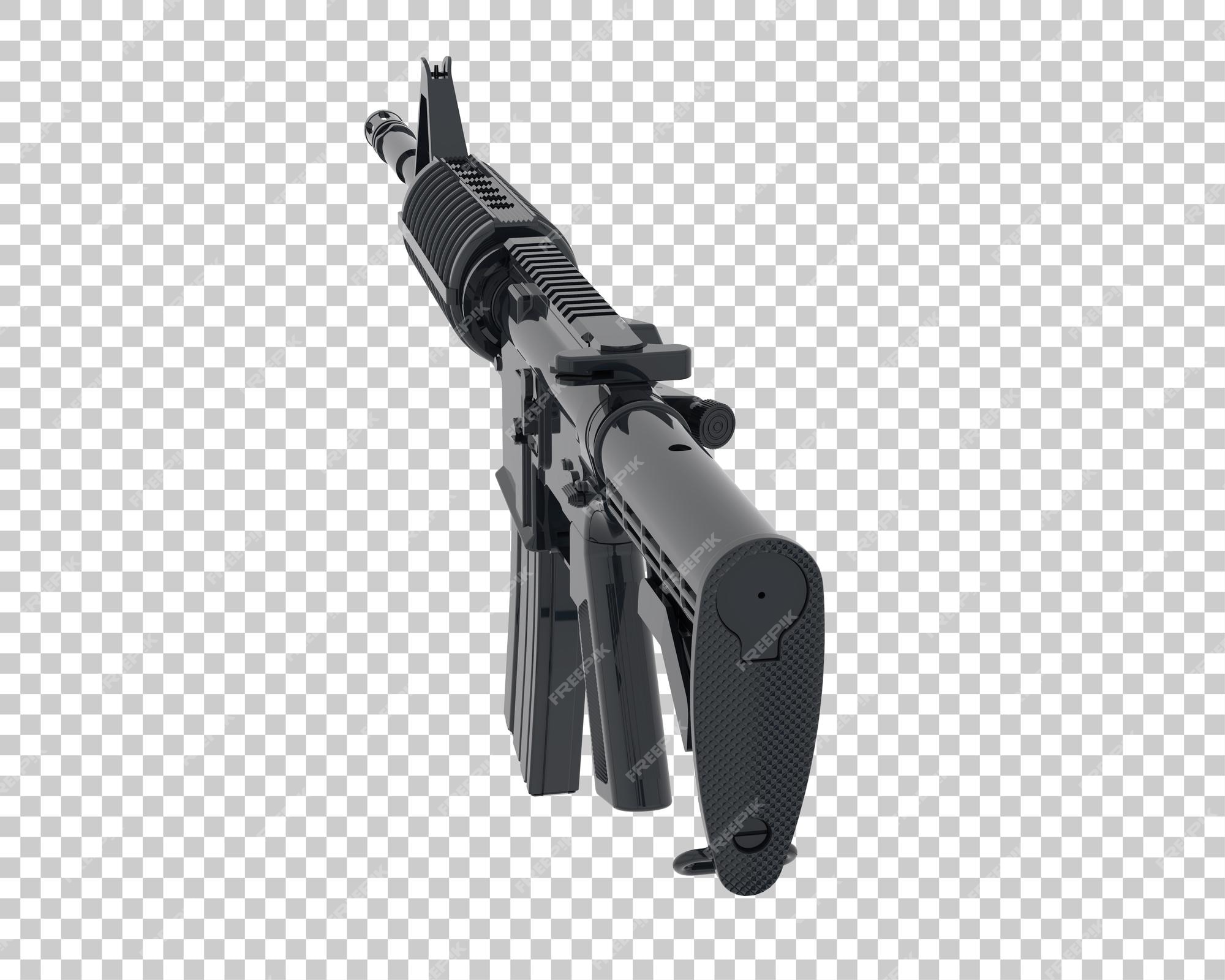 Premium PSD | Machine gun on transparent background 3d rendering  illustration