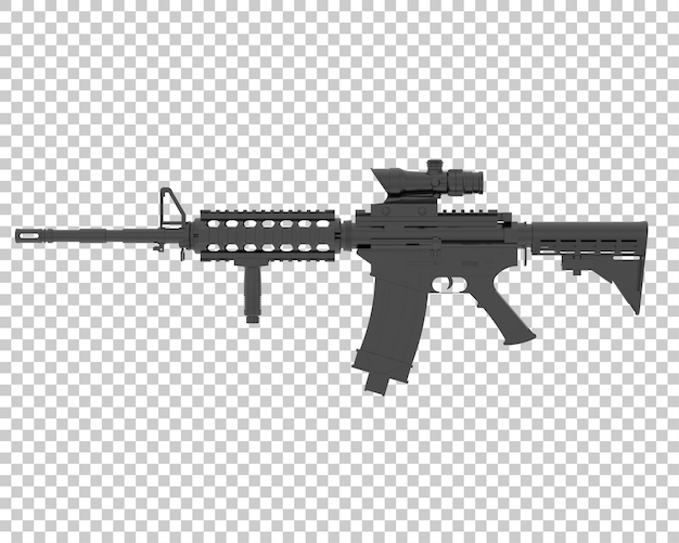 Machine gun on transparent background 3d rendering illustration