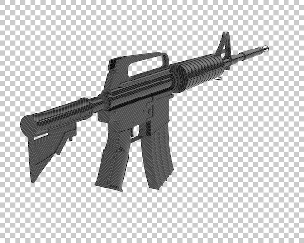 Machine gun on transparent background 3d rendering illustration