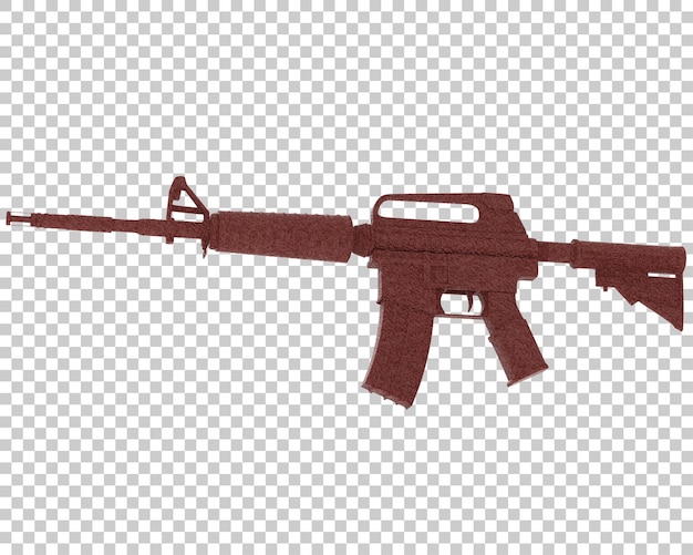 Machine gun on transparent background 3d rendering illustration