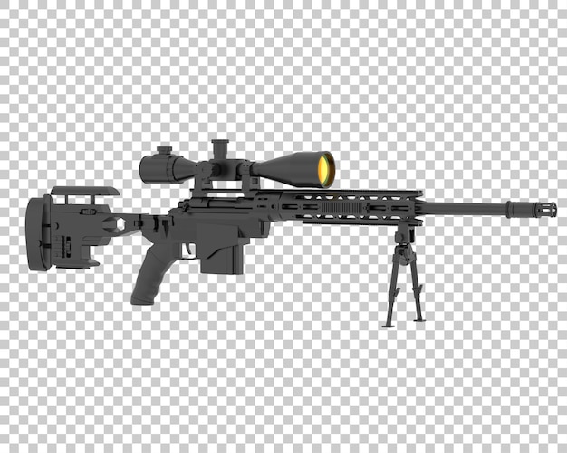 machine gun with scope on transparent background 3d rendering illustration