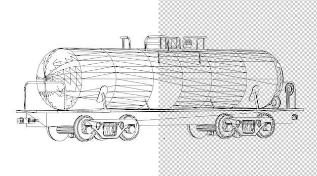 PSD 機械の手描きと白黒のスケッチ。