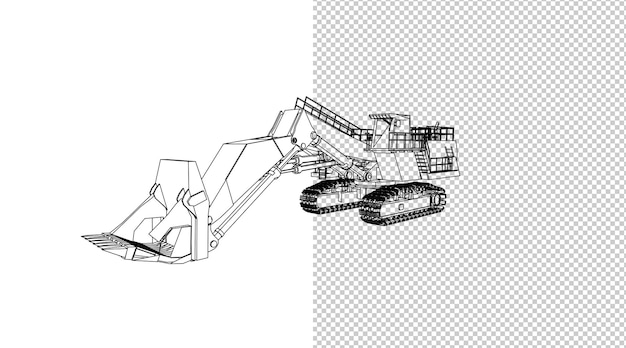 Disegno a mano macchina e schizzo in bianco e nero.