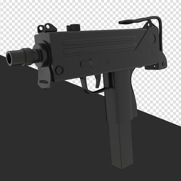 PSD machine pistol ingram mac11 3d render