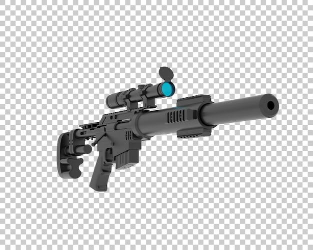 Machinegeweer geïsoleerd op transparante achtergrond 3D-rendering illustratie