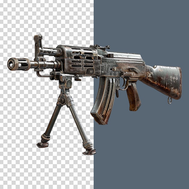 Machinegun Rear isolated on transparent background