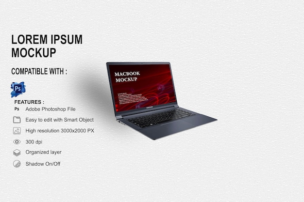 PSD mockup di macbook