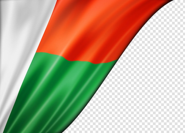 Madagaskar vlag geïsoleerd op witte banner