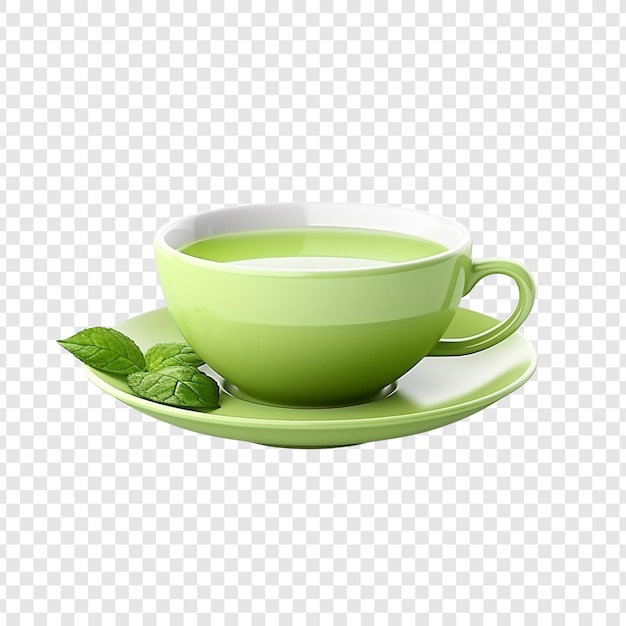 PSD una tazza di tè verde dolce isolata su uno sfondo trasparente