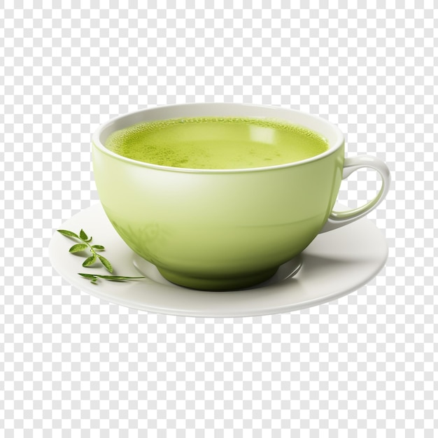 PSD made sweet green tea cup isolated on transparent background