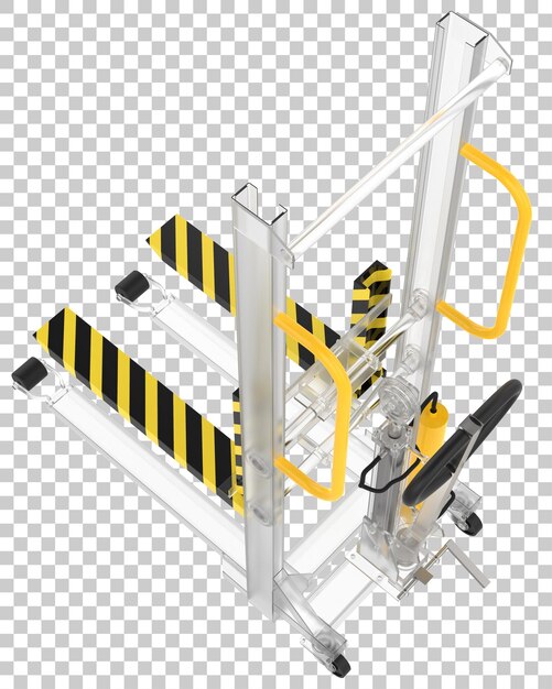 PSD magazijn hydraulische apparatuur geïsoleerd op transparante achtergrond 3d-rendering illustratie