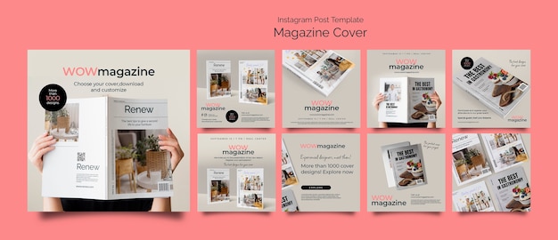 PSD magazine business instagram posts collection