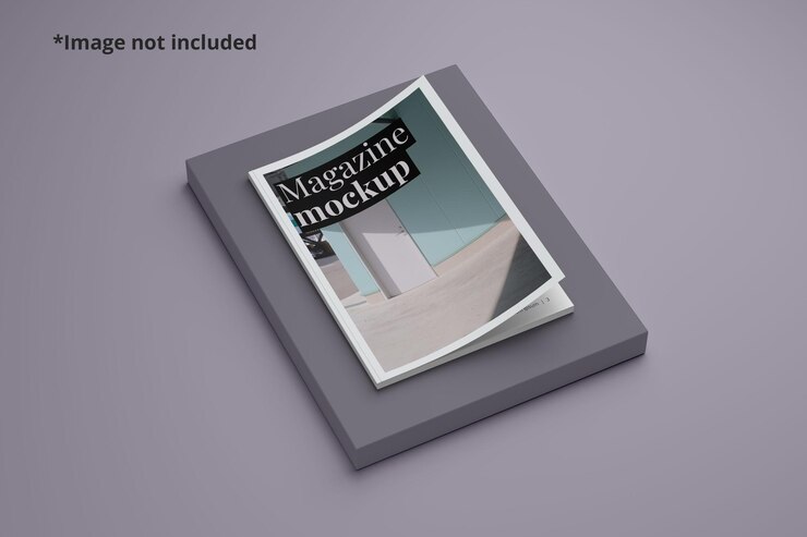 Magazine cover mockup perspective view