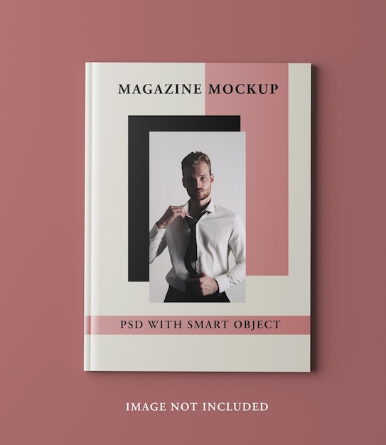 PSD magazine cover mockup template with smart object psd
