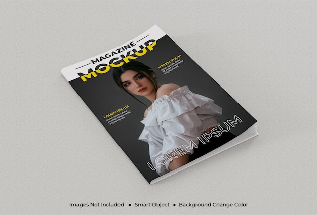 PSD magazine cover mockup with editable layer