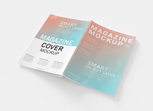 Copertina di una rivista su bianco mockup