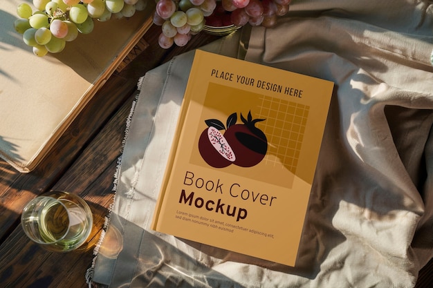 magazine and fruits mockup