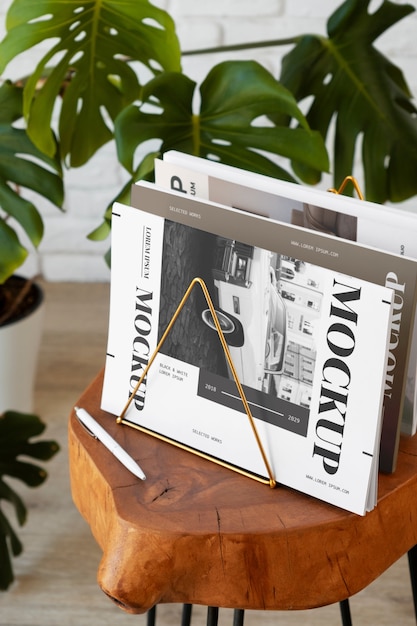 PSD magazine holder mockup design