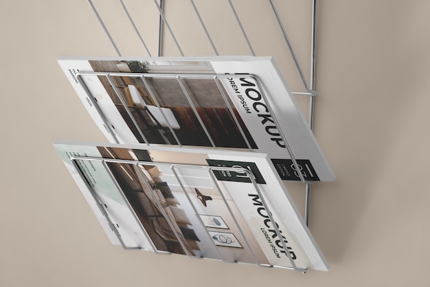 PSD magazine holder mockup design