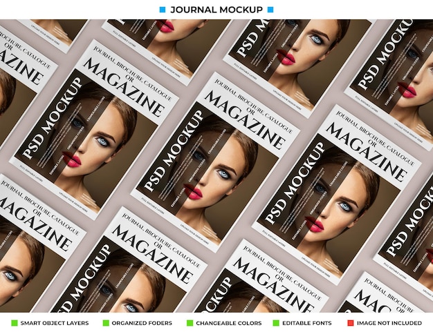 Magazine, journal or catalogue mockup design