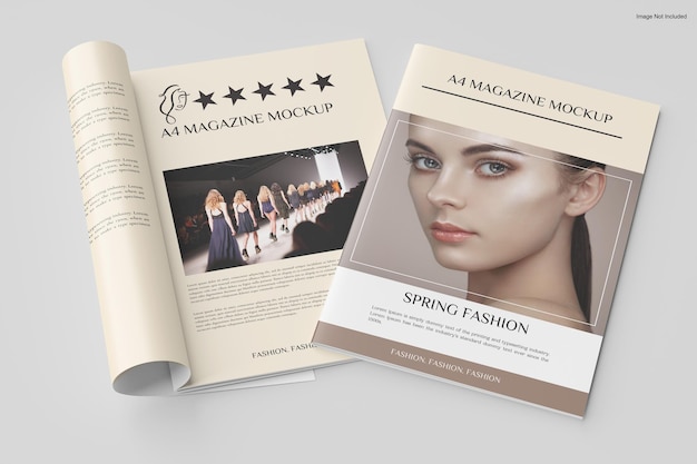 PSD rivista katalog a4 mockup