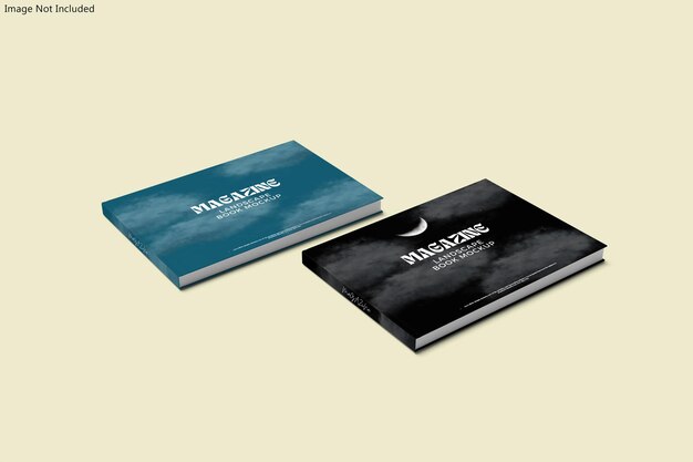 PSD magazine landscape book mockup