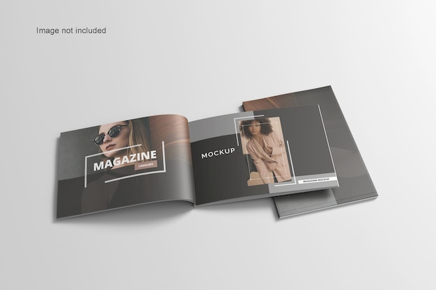 PSD magazine lanscape mockup