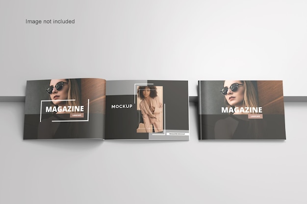 PSD magazine lanscape mockup