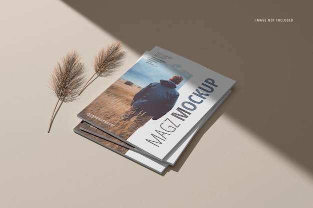 Magazine mockup and catalog mockup cover page premium psd