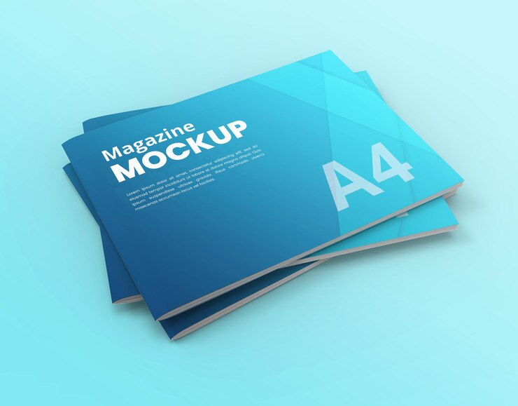 Magazine mockup and Catalog mockup cover page