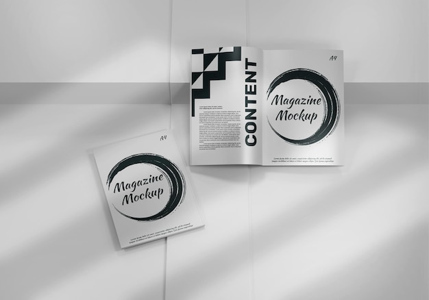 Magazine mockup content and cover