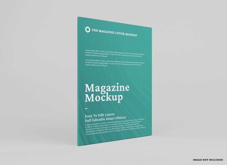 Magazine mockup design isolated