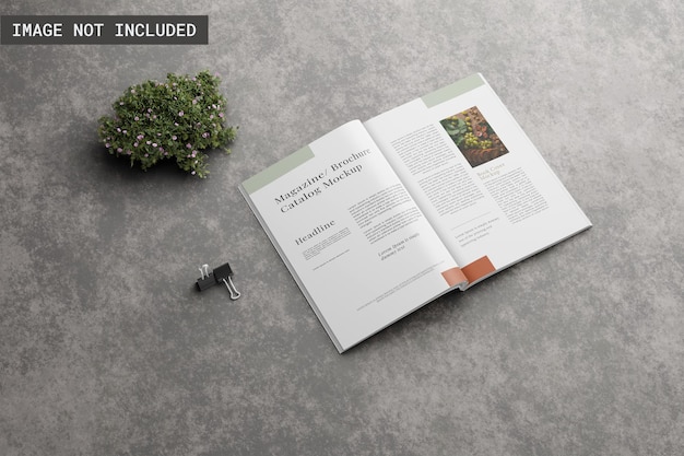 PSD magazine mockup open page