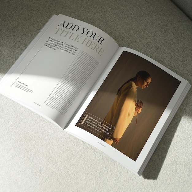 magazine mockup with editable customizable content 02