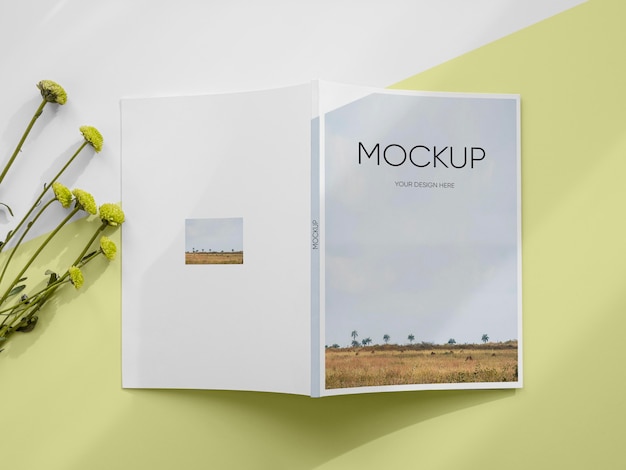 PSD mockup di rivista con piante