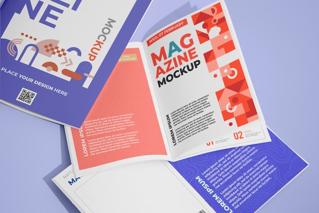 PSD mockup di rivista con fiocco