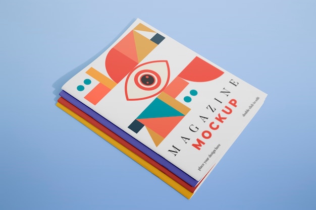 Magazine mockup with staple