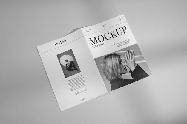 PSD magazine mockup with window shadow