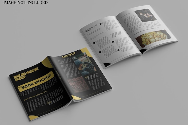 Mockup aperto di una rivista