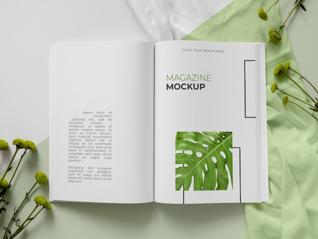 magazine and plant assortment