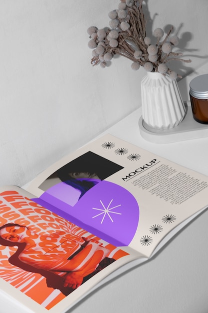 PSD magazine in studio mockup